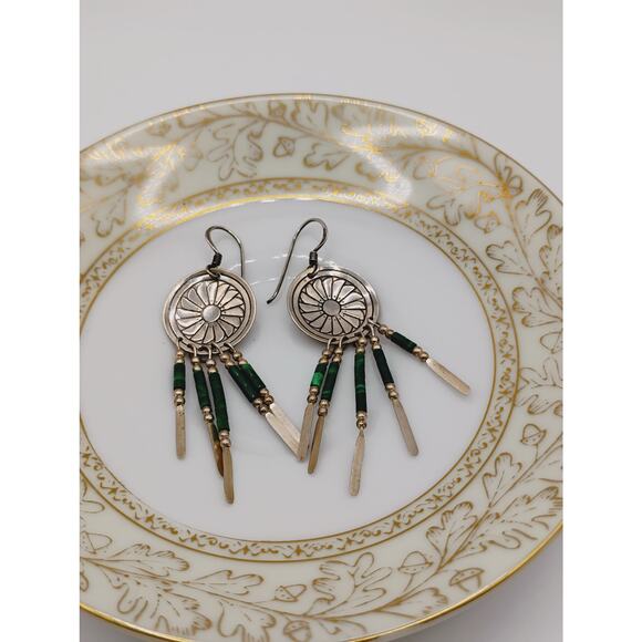 TK Emerson Fan Concho & Malachite Earrings - Picture 5 of 6